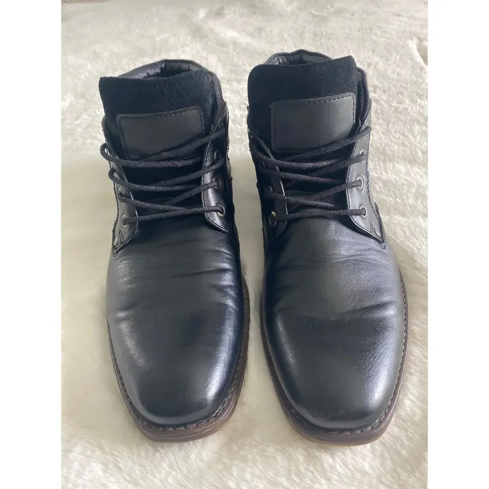 Restoration Vince Black Faux Leather Suede Lace‎ Up Low Boot Men’s Sz 10